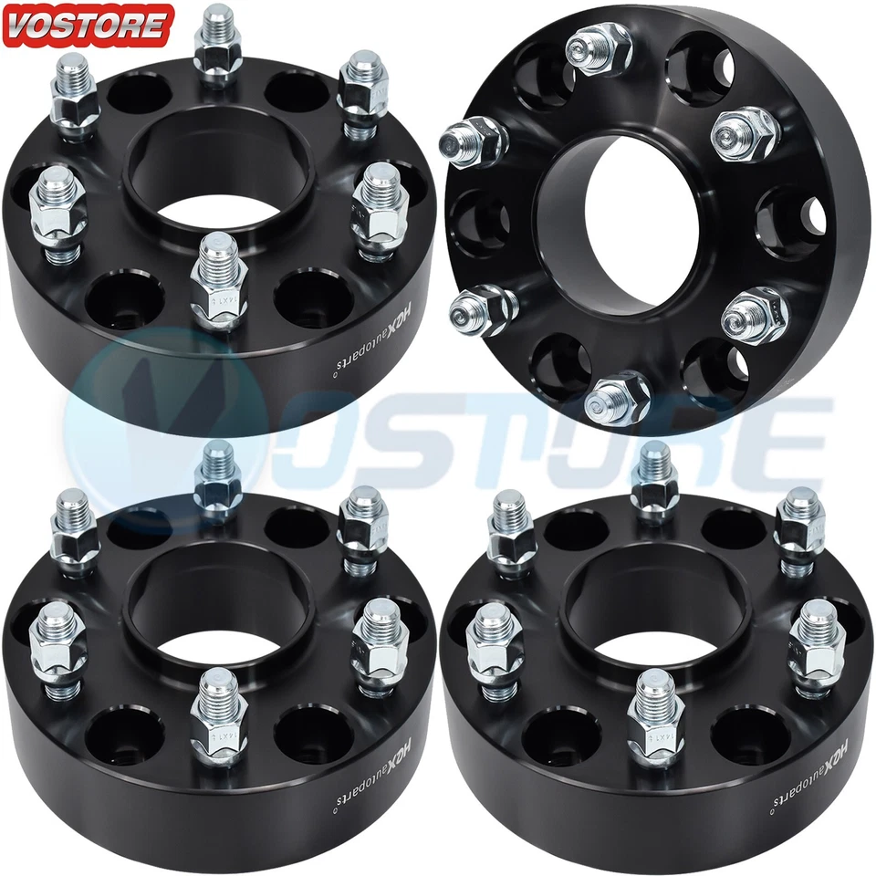 (4) 1.5'' 6 Lug Hubcentric Black Wheel Spacers Adapters 6x135 for Ford F-150 - Image 1 of 4