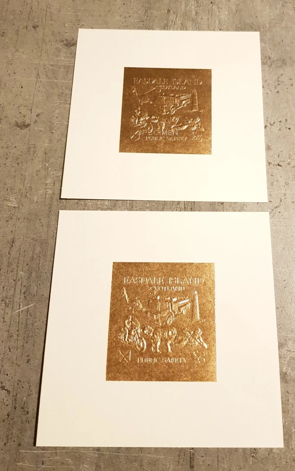 ESCOCIA BLOQUE DE SEGURIDAD PÚBLICA Y BLOQUE ESPÉCIMEN ORO PERFORADO MNH Foto 1 de 1