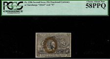 Fr-1286 $0.25 Second Issue Fractional Currency - 25 Cents - PCGS 58PPQ