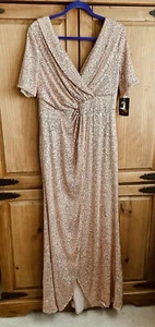 Women Shiny Sequin Maxi Long Cocktail Dress Evening Party Gown Dress - Picture 1 of 9