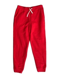 POLO RALPH LAUREN Red Big BOYS Logo Fleece Jogger Pants Pockets I Size L/G 14-16 - Picture 1 of 12