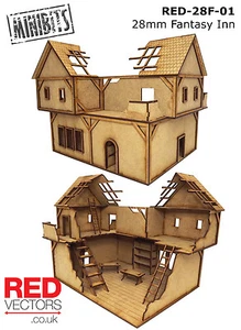 RED-28F-01 - 28mm Wargames - Fantasy Inn (for Mordheim / Frostgrave) - Picture 1 of 4
