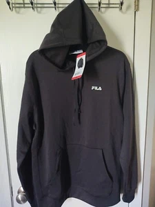 FILA Men’s Performance Hoodie FILA Black Med Very Soft - Picture 1 of 5