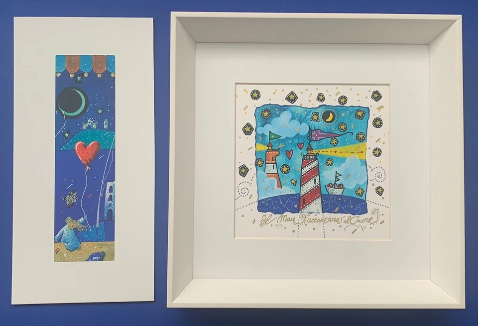 SERIGRAFIA ANDREA AGOSTINI 16x16 “IL MARE ACCAREZZA IL CUORE” +STAMPA  IN REGALO - Immagine 1 di 1