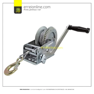ARGANO VERRICELLO PARANCO MANUALE 1100/2200 KG CAVO ACCIAIO 10 MT BARCA - Immagine 1 di 4