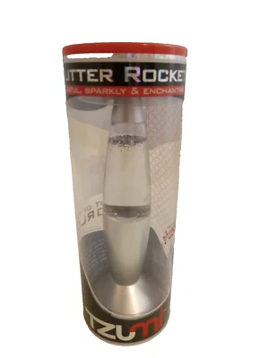 Lámpara Brillo Lava con Enchufe USB Cohete Luz Nocturna Color Plata LED Foto 1 de 4