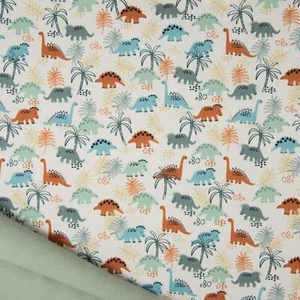 Material de tela impermeable de carcasa suave - DINO JUNGLE ECRU - Imagen 1 de 2