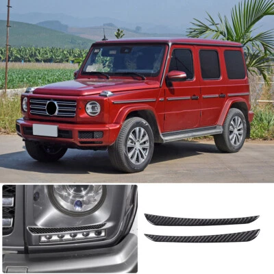 Ajuste de parche de ceja de faros de fibra de carbono para Mercedes Benz clase G W463 G63 07-18 Foto 1 de 4
