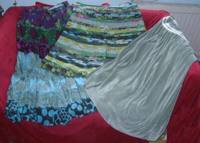 3 Röcke Hippie bunt Patchwork 2 lang 1 knielang - Bild 1 von 4