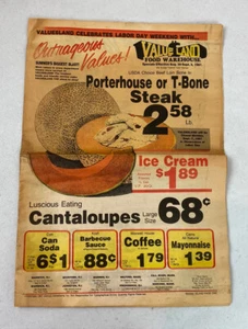 Value Land Food Warehouse Flyer 1987 Newspaper 16 x 11.5" 8 Pages Grocery #22H - Picture 1 of 5