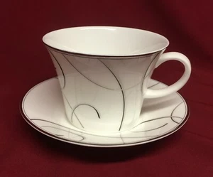 Nikko Elegant Swirl 2 5/8" Flat Cup & Saucer - Picture 1 of 2