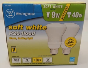 WESTINGHOUSE 9W SOFT WHITE R20 FLOOD LIGHT #37968 - Picture 1 of 6