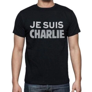 Adults I Am Je Suis Charlie Hebdo French Freedom of Speech Unisex Black T-Shirt - Picture 1 of 8