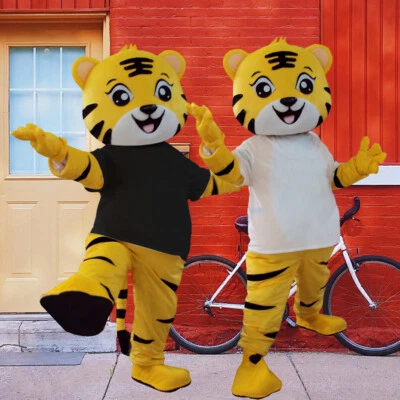 Disfraz de disfraz de mascota tigre dibujos animados fiesta de Navidad Halloween juguete para caminar Foto 1 de 4