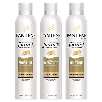 Acondicionador de espuma de renovación de humedad diaria Pantene Pro-V, 6 onzas 170 g (paquete de 3) Foto 1 de 4