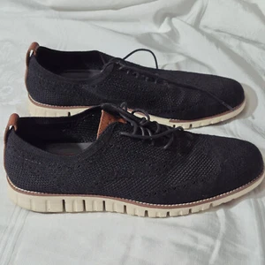 Cole Haan Zero Grand Men's Sz 11 M Black Stictchlite Wingtip Knit Shoes C24948 - Picture 1 of 20