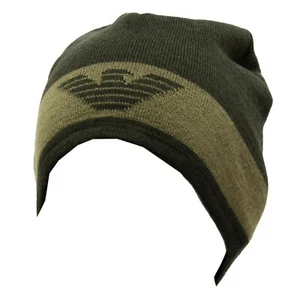 9664X cuffia BOY bimbo ARMANI JUNIOR GREEN mix wool beanie hat - Picture 1 of 4