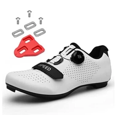 Zapatos de ciclismo SPEED blancos negros carretera spin talla EU 41 hombres 7-7,5 EE. UU. mujeres 10-10,5 Foto 1 de 4