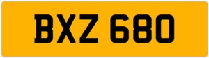 BXZ 680 B 3x3 DATELESS PRIVATE NUMBER PLATE BEC BEK BRY BEN BOB BAZ BIL BAS BON - Picture 1 of 1
