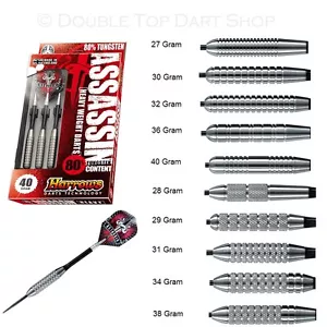 Harrows Assassin Heavy 80% Tungsten Darts - Knurled or Ringed - 27 to 40 Grams - Picture 1 of 42