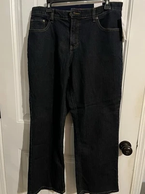 Pantalones de mezclilla Dress Barn para mujer lavado oscuro corte boot talla 14W cortos Foto 1 de 4