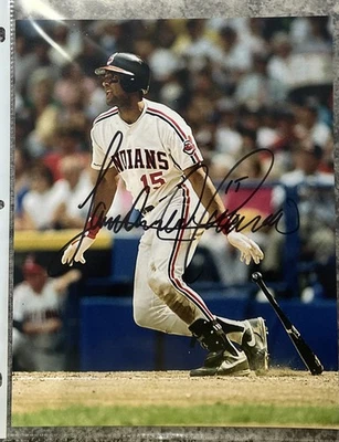 SANDY ALOMAR JR Signed Autographed Cleveland Indians 8x10 Photo Glossy Hand - Image 1 of 4