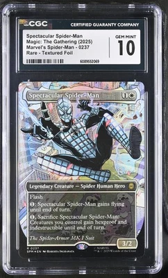 CGC 10 GEM MINT MTG Spectacular Spider-Man 0237 2025 Marvel's Rare Textured Foil - Image 1 of 3