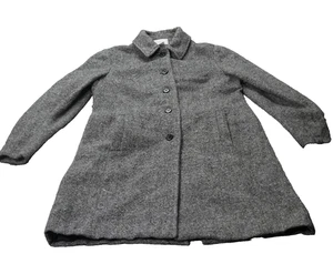 Worthington Women’s L Gray Tweed Wool-Blend Belted Trench Coat Long - Picture 1 of 19