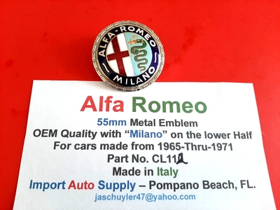 Coches Alfa Romeo "Milano" emblema metálico "Italia" 65-71 - con tacos en la parte trasera Foto 1 de 4
