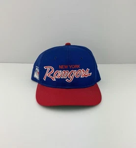 Vintage 90s NHL New York Rangers Snapback Hat Sports Specialties Script Cap - Picture 1 of 11
