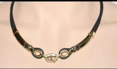 Ожерелье унисекс из нержавеющей стали и резины шнур карнавальный стиль - Изображение 1 из 3