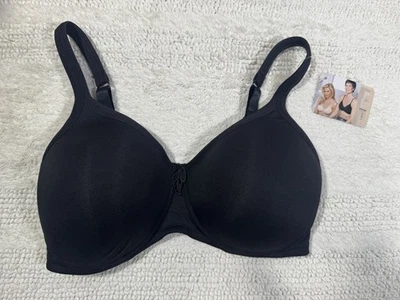 Sujetador Amoena 0675 Lara SB Post Cirugía Mastectomía Forrado WF Mujer 34D Negro Nuevo con Etiquetas Foto 1 de 4