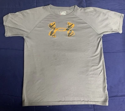 Рубашка для мальчика молодежная очень большая Under Armour Heat Gear серая - Изображение 1 из 4