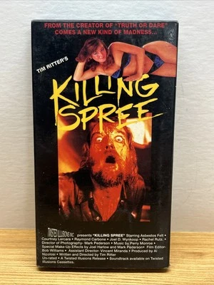 Killing Spree VHS Mega RARE Horror/Gore Tim Ritter VHTF 1997 Print Grail Unrated - Image 1 of 4