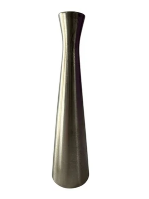 Elegante jarrón moderno de acero inoxidable decorativo diseño minimalista 6,5 pulgadas Foto 1 de 4