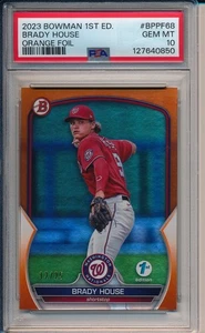 2023 Bowman 1st Edition #bppf-68 Brady House 12/25 Orange Foil SSP - Bild 1 von 2