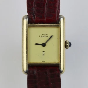 Must de Cartier Damen Tankuhr, Handaufzug, Argent 925 Gold - Bild 1 von 3