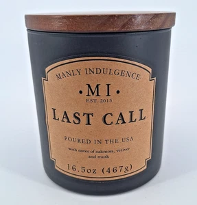 Manly Indulgence Last Call 1 Wick 16.5 oz jar Candle - Picture 1 of 3