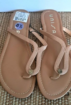 Sandalias Chanclas Unisa Mujer Beige con Tiras Zapatos Primavera Verano Piscina Talla 8.5 Foto 1 de 4