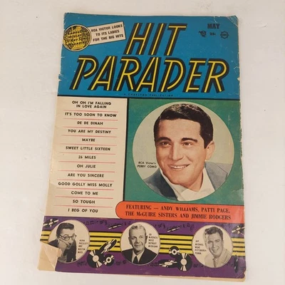 Hit Parader Magazine May 1958 RCA Victor's Perry Como Elvis Andy Williams Old Ad - Image 1 of 4