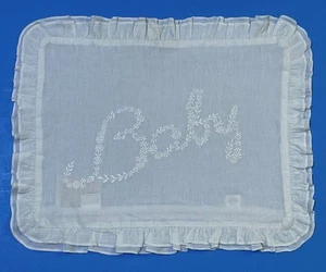 Pom Pom At Home Hilde Leiaghat BABY Embroidered Pillow Cover Ruffled - Picture 1 of 7