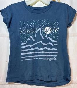 Patagonia Starshine Graphic Blue Small Short Cap Sleeve T-Shirt Girls S (7/8) - Picture 1 of 9