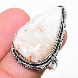 Scolecita piedras preciosas hechas a mano 925 anillo de joyería de plata este... - Imagen 1 de 5