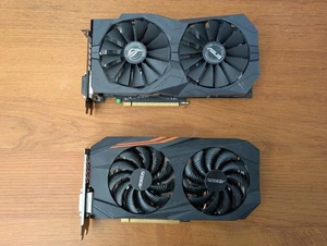 Lot of 2 GPUs - ASUS ROG Strix RX 570 4GB + AORUS RX 580 4GB - Fully Working - Afbeelding 1 van 5