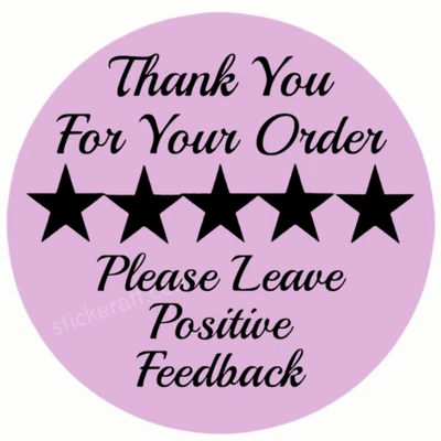 STICKERAFT Thank You Stickers 5 Star Feedback Labels Small Business Packaging
