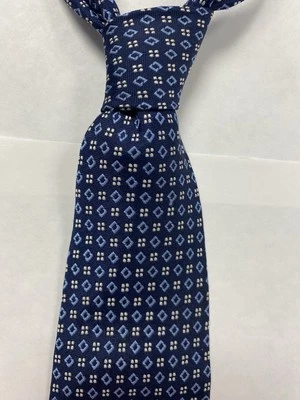 "Corbata para hombre Lauren Ralph Lauren azul seda geométrica hecha en EE. UU. clásica 58,75""x4"" de colección" Foto 1 de 4