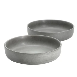 Soho Lounge Bryant Park 2 Piece 8 Inch Stoneware Dinner Bowl Set in Gray - Picture 1 of 5