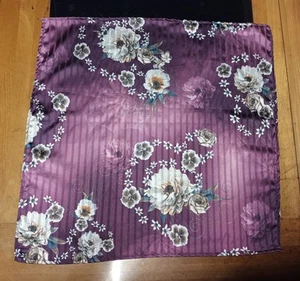 Neu Einstecktuch Satin lila Blumenmuster Taschentuch Taschentuch Handarbeit - Bild 1 von 4