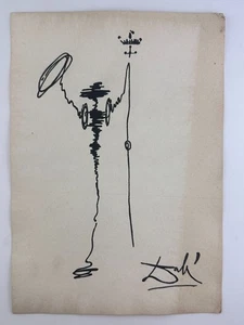 SALVADOR DALI COA art painting original drawing vintage paper signed stamped - Picture 1 of 3