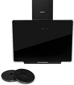 Stylische 60cm Dunstabzugshaube aus Glas & Edelstahl mit Touchscreen und LED - Bild 1 von 10